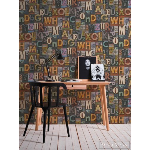 AS CREATION 36871-1 vésett betűk design tapéta