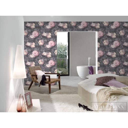 AS CREATION 36921-2 szürke/rózsa virágminta