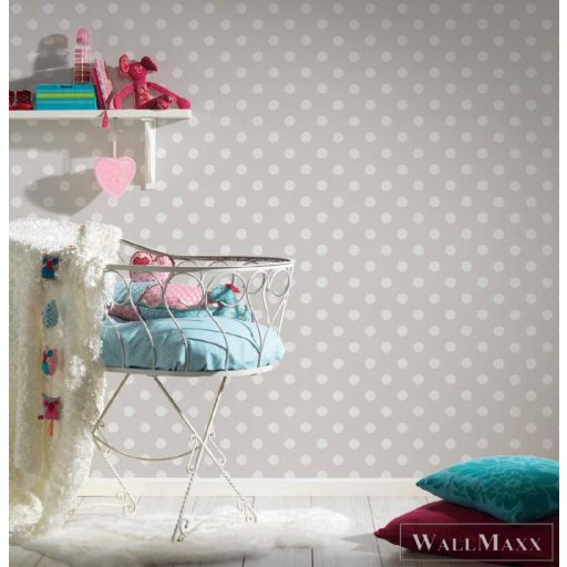 AS CREATION 36934-2 szürke-fehér pöttyös tapéta