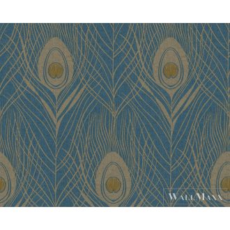   AS CREATION 36971-2 pávatoll mintázatú tapéta,türkiz, arany