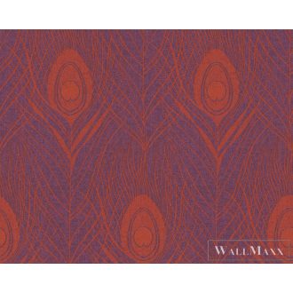 AS CREATION 36971-5 bordó-arany pávatoll mintás tapéta
