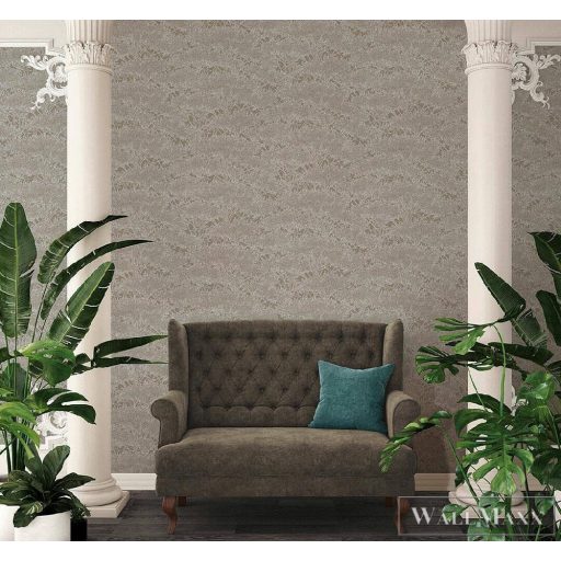 AS CREATION 36972-1 sűrű növényvilág grafika, szürke és metall effekt