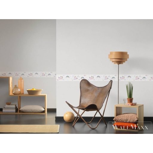 AS CREATION Only Borders 36983-1 fehér egyszarvú mintás ifjúsági bordűr