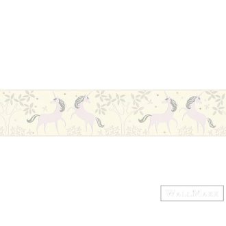   AS CREATION Only Borders 36990-2 ezüst egyszarvú mintás ifjúsági bordűr