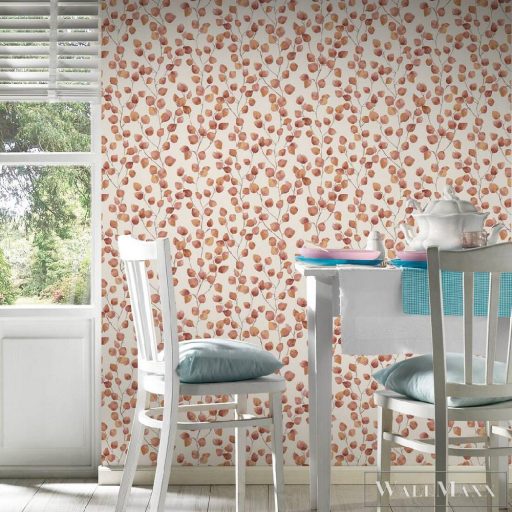 AS CREATION 37044-3 tégla-piros futó levélkék