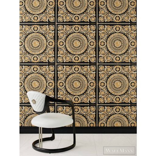 AS CREATION VERSACE 4 2022 37055-3 BÉZS, FEKETE TAPÉTA