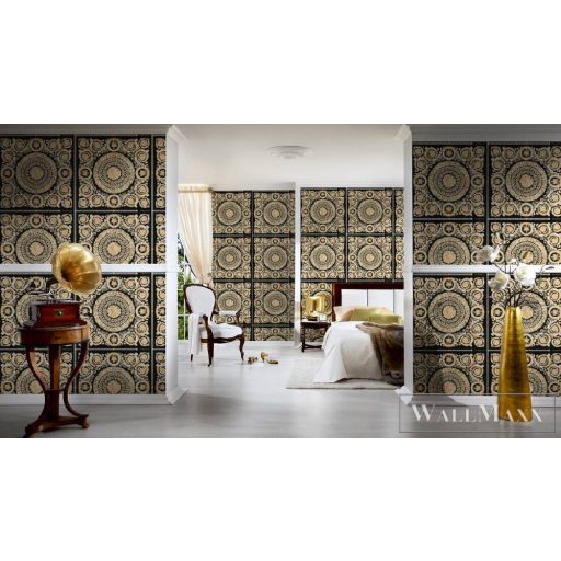 AS CREATION VERSACE 4 2022 37055-3 BÉZS, FEKETE TAPÉTA