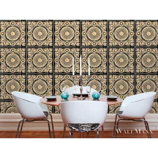 AS CREATION VERSACE 4 2022 37055-3 BÉZS, FEKETE TAPÉTA