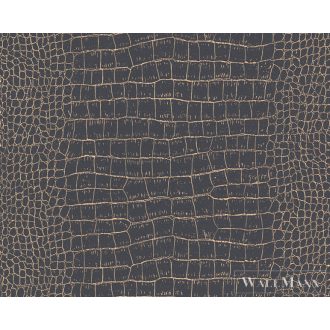   AS CREATION 3710-03 sötétszürke kígyóbőr hatású tapéta