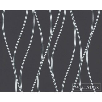   AS CREATION 3713-24 sötét alapon függőleges hullám minta