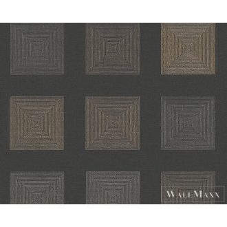   AS CREATION Black is Beautiful 37172-4 sötét, arany, fémhatású Tér-hatású 3D-mintás Grafikus vlies tapéta