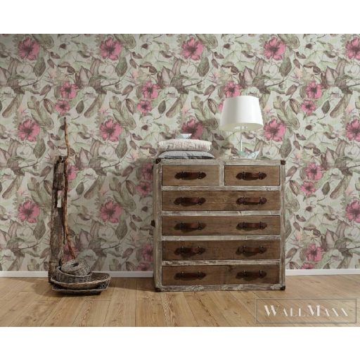 AS CREATION 37216-4 rózsaszín virágmintás többszínű árnyalat