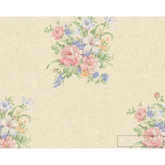   AS CREATION ROMANTICO 2022 37225-1 KRÉMSZÍNŰ VIRÁGOS TAPÉTA