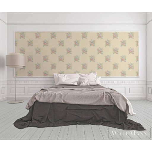 AS CREATION ROMANTICO 2022 37225-1 KRÉMSZÍNŰ VIRÁGOS TAPÉTA