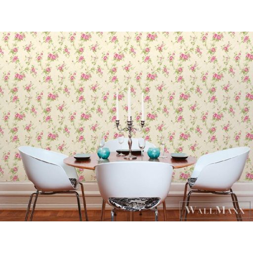 AS CREATION ROMANTICO 2022 37226-1 RÓZSASZÍN VIRÁGOS TAPÉTA