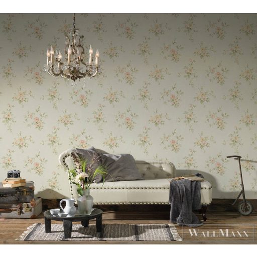 AS CREATION ROMANTICO 2022 3723-07 KRÉMSZÍNŰ VIRÁGOS TAPÉTA