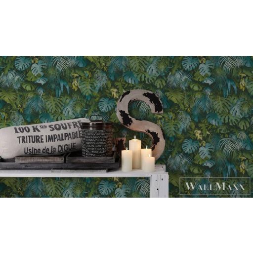 AS CREATION 37280-3 dzsungel növényzet, kék-zöld színek
