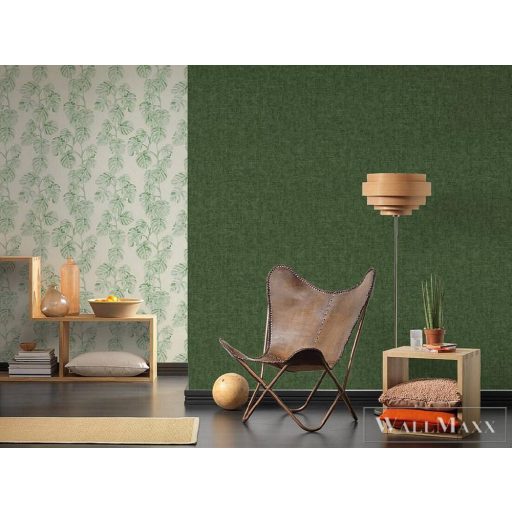 AS CREATION 37334-7 sötét zöld színárnyalatú uni tapéta