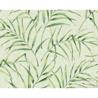   AS CREATION 37335-3 zöld színárnyalatú levélmintás tapéta