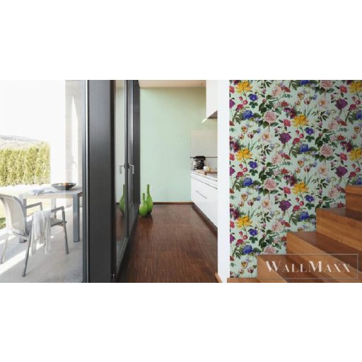 AS CREATION 37336-2 virágmintás tapéta halvány zöld alapon