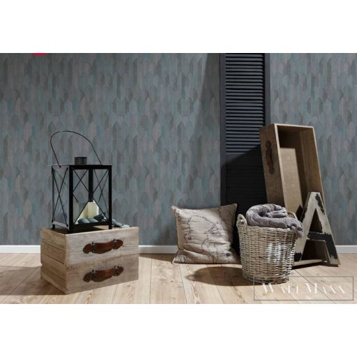 AS CREATION SUMATRA 2022 37373-3 TAPÉTA fekete kék szürke ezüst