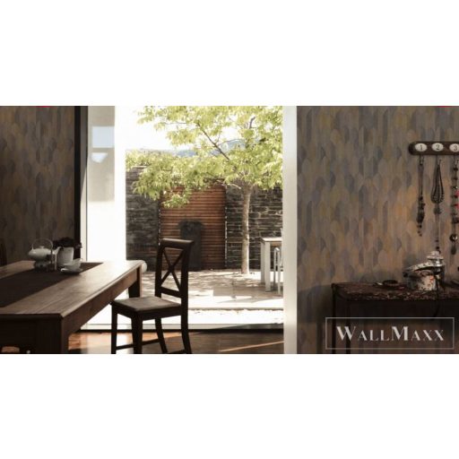 AS CREATION SUMATRA 2022 37373-5 TAPÉTA FEKETE Arany fémes hatású