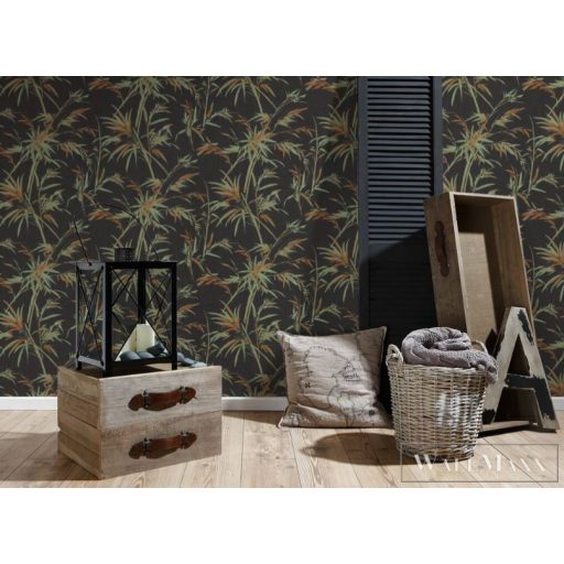 AS CREATION SUMATRA 2022 37376-3 TAPÉTA fekete zöld narancs