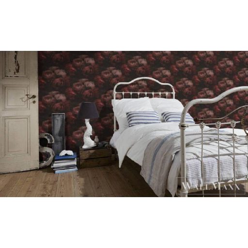 AS CREATION 37392-4 bordó-fekete színárnyalatok,makro virágfotó