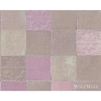 AS CREATION 37406-2 rusztikus négyzetes kerámia minta