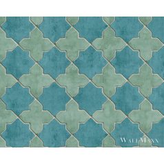   AS CREATION 37421-4 kékes árnyalatú arab mozaik csempe minta