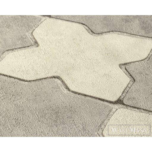 AS CREATION 37421-5 szürke-tört fehér mozaik hatású tapéta