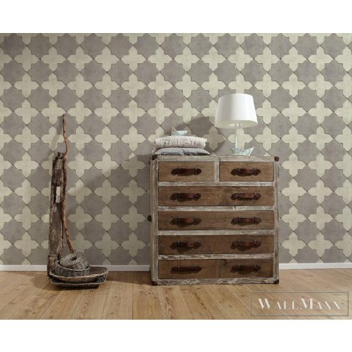 AS CREATION 37421-5 szürke-tört fehér mozaik hatású tapéta