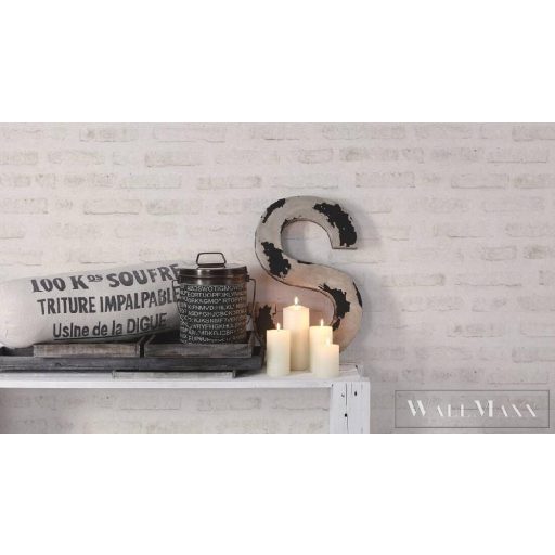 AS CREATION 37422-2 szürke-fehér kő-tégla mintás tapéta