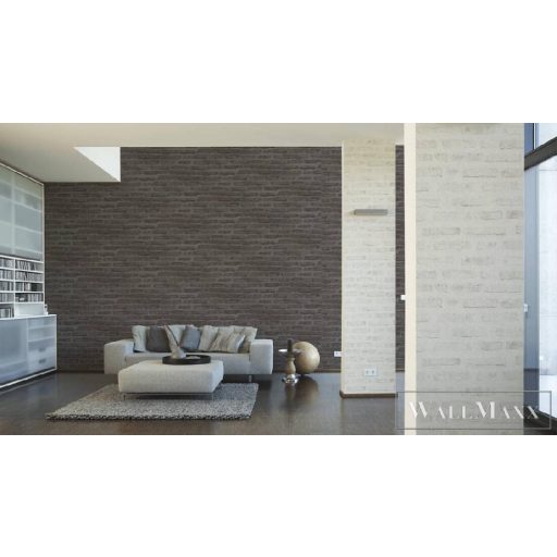 AS CREATION 37422-2 szürke-fehér kő-tégla mintás tapéta