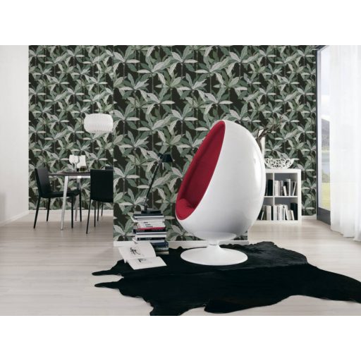 AS CREATION GEO NORDIC 2023 37530-3 FEKETE LEVELES TAPÉTA