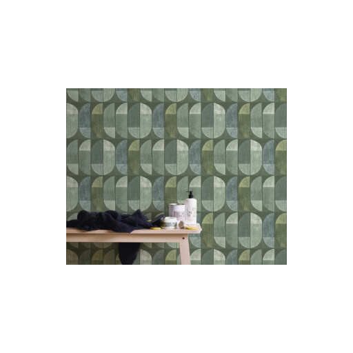 AS CREATION GEO NORDIC 2023 37531-2 ZÖLD GRAFIKAI TAPÉTA