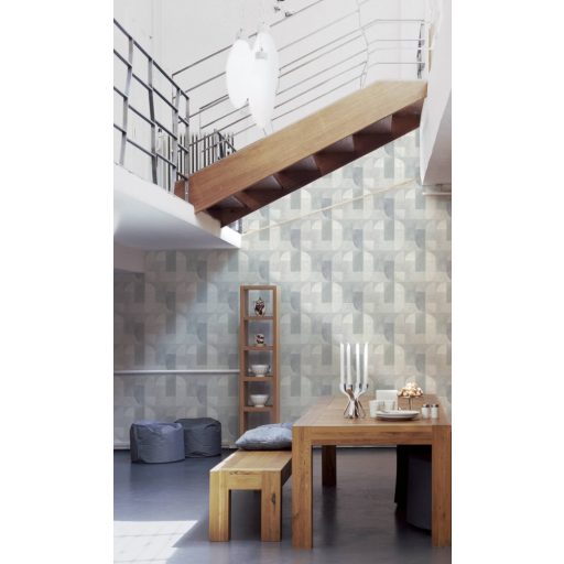 AS CREATION GEO NORDIC 2023 37531-5 SZÜRKE GRAFIKAI TAPÉTA