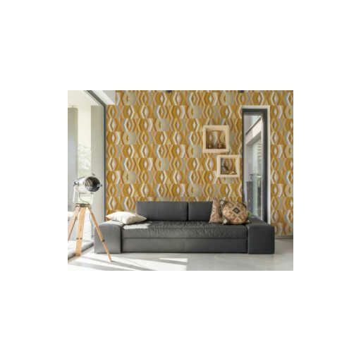 AS CREATION GEO NORDIC 2023 37533-3 NARANCSSÁRGA GRAFIKAI TAPÉTA