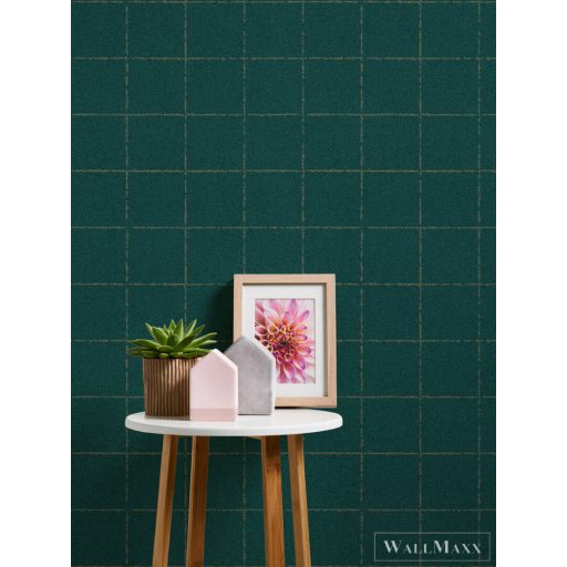 AS CREATION NEW ELEGANCE 2023 37551-1 KOCKÁS ZÖLD TAPÉTA