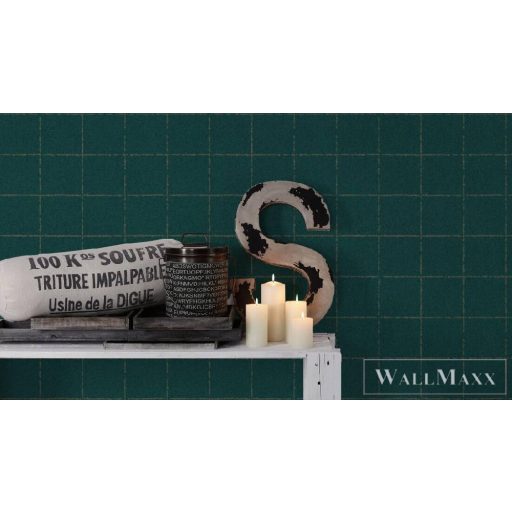 AS CREATION NEW ELEGANCE 2023 37551-1 KOCKÁS ZÖLD TAPÉTA