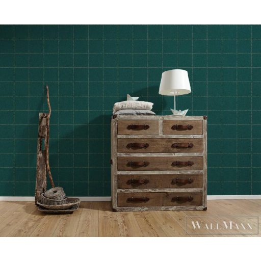 AS CREATION NEW ELEGANCE 2023 37551-1 KOCKÁS ZÖLD TAPÉTA