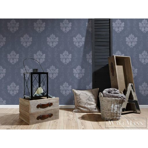 AS CREATION NEW ELEGANCE 2023 37552-2 BAROKKOS KÉK TAPÉTA