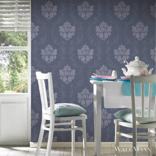 AS CREATION NEW ELEGANCE 2023 37552-2 BAROKKOS KÉK TAPÉTA