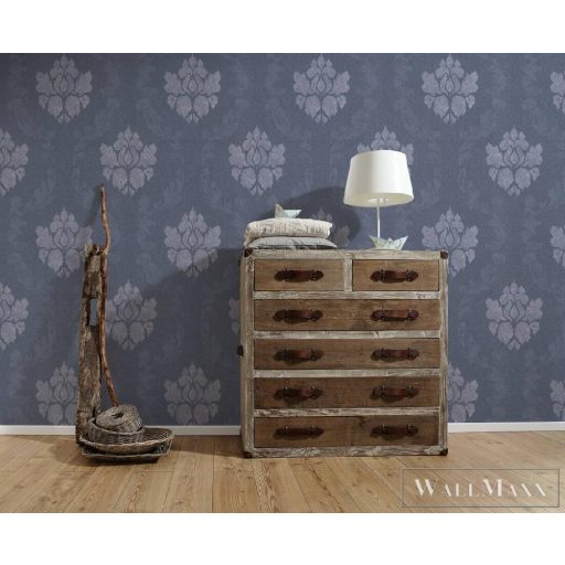 AS CREATION NEW ELEGANCE 2023 37552-2 BAROKKOS KÉK TAPÉTA