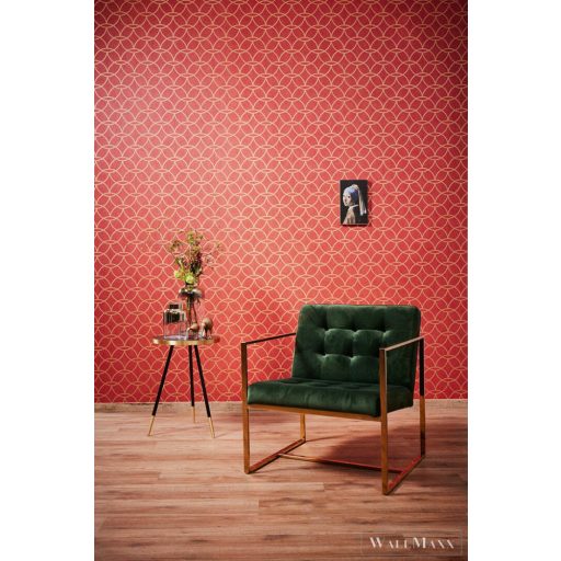 AS Creation Villa 37564-6 fémhatású, narancssárga, piros Fém-hatású Modern tapéta