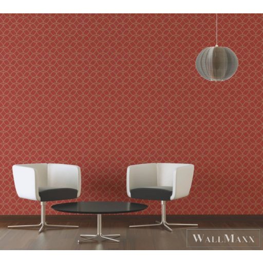 AS Creation Villa 37564-6 fémhatású, narancssárga, piros Fém-hatású Modern tapéta