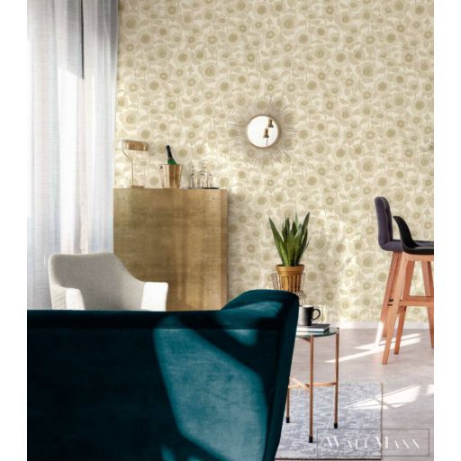 AS CREATION NEW LIFE 2023 37685-1 KRÉMSZÍNŰ NAPRAFORGÓS TAPÉTA