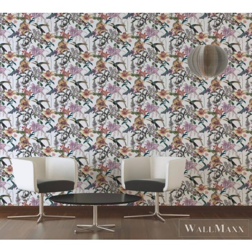 AS CREATION Jungle Chic 2029 37701-1 fehér virágmintás tapéta