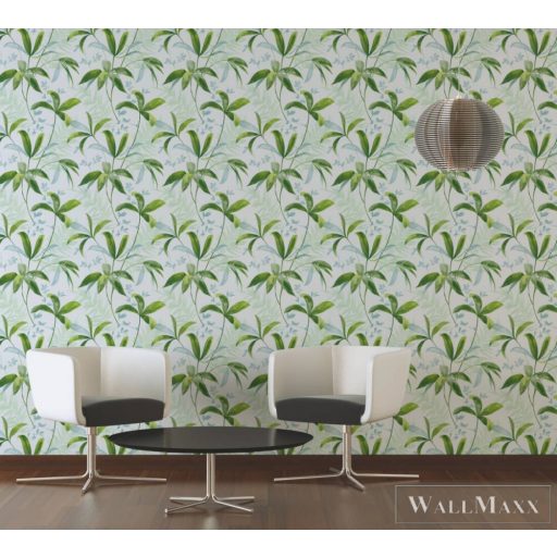 AS CREATION Jungle Chic 2029 37704-1 zöld levélmintás tapéta