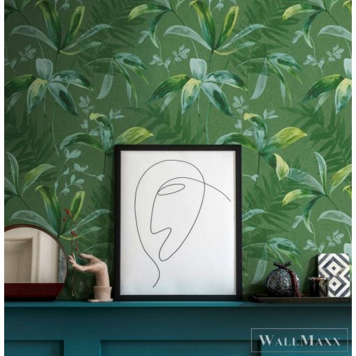 AS CREATION Jungle Chic 2029 37704-2 zöld levélmintás tapéta